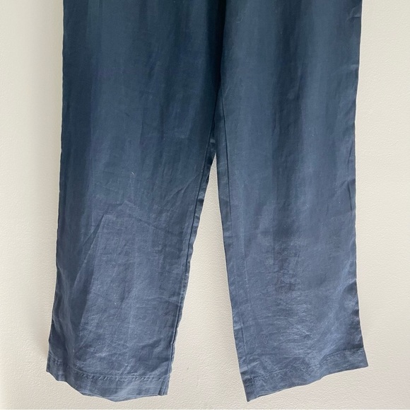 NWT Jones New York Linen Women’s Drawstring Waist Pants Navy Blue Size 10 - Picture 6 of 8